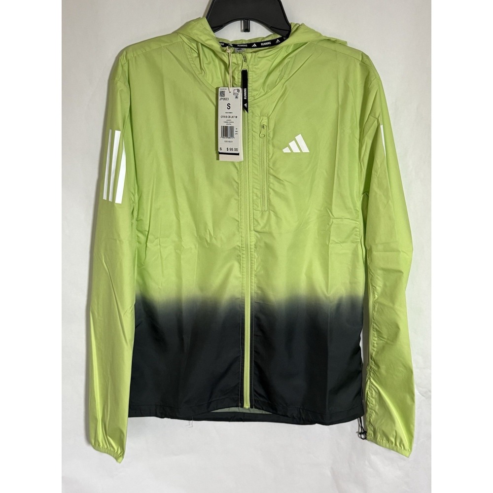 New Adidas Own The Running Jacket JP0823 Pulse Lime /Black Men's LARGE $95 MSRP